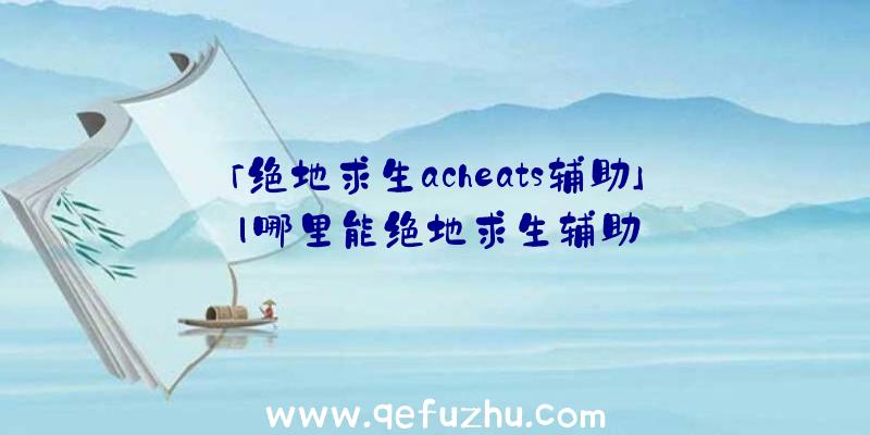 「绝地求生acheats辅助」|哪里能绝地求生辅助